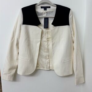 NWT French Connection Cream and Black Blazer Size 8